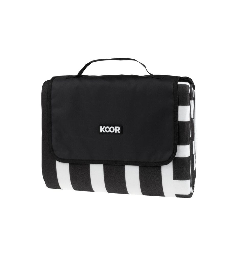 KOOR - Couverture de pique-nique Check, noir/blanc 200 x 250 cm