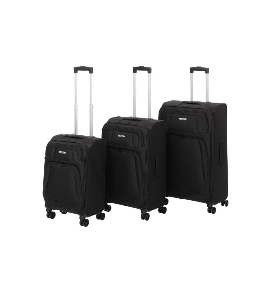KOOR ensemble de valises en tissu 3 pièces, noir