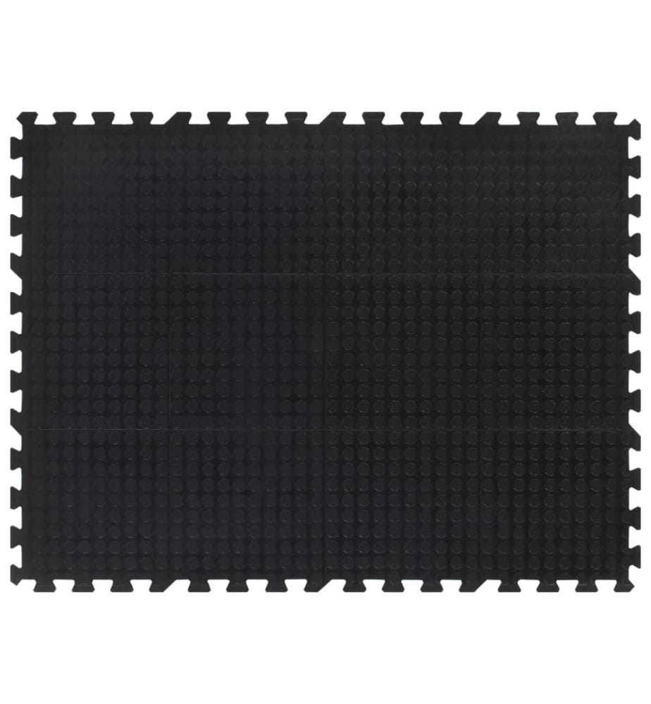 Carreau de sol en caoutchouc noir 12 mm 90x120 cm