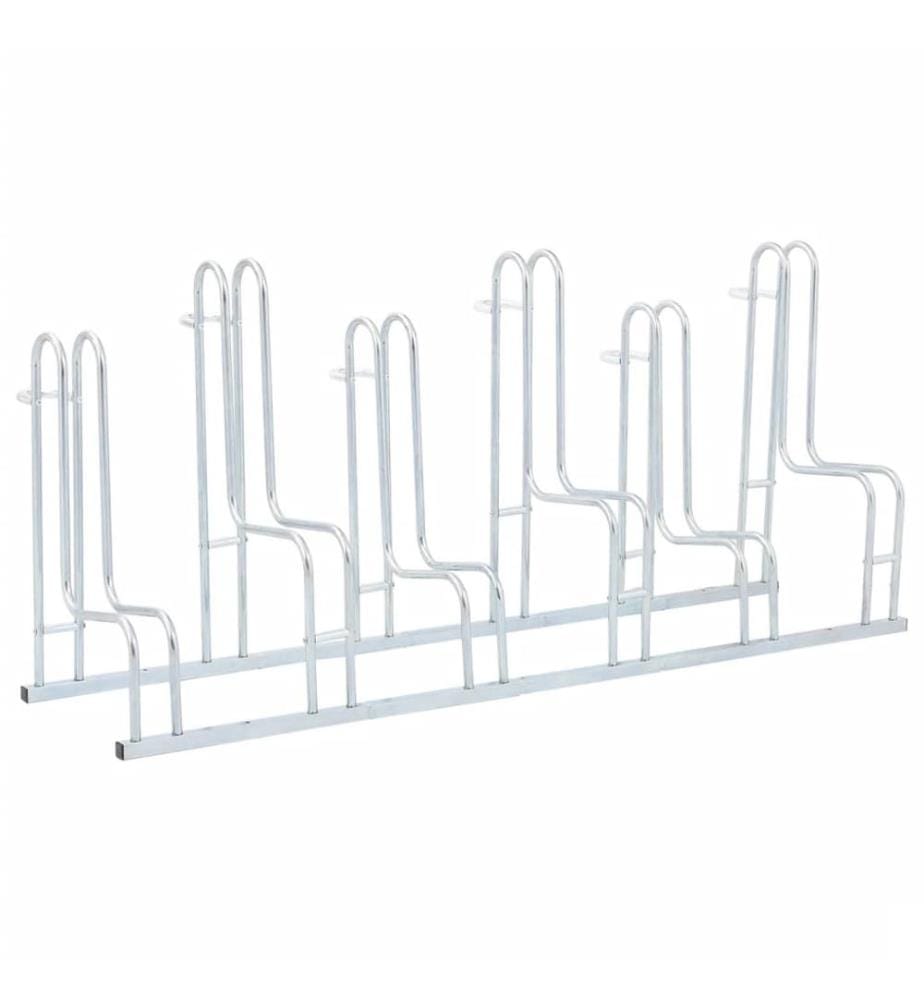 Support de vélo au sol autoportant pour 6 vélos acier galvanisé