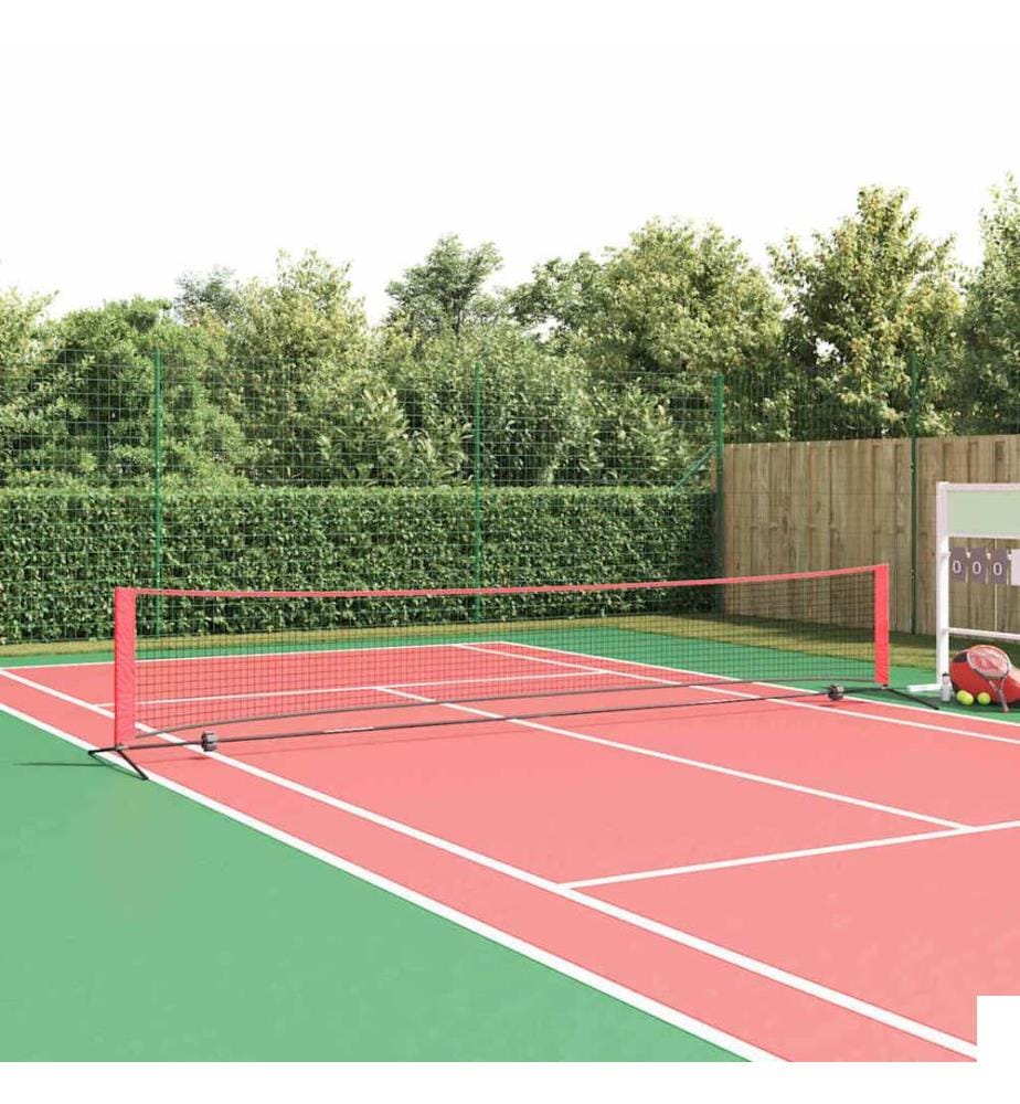 Filet de tennis Noir et Rouge 494,5 x 90 x 87 cm Polyester