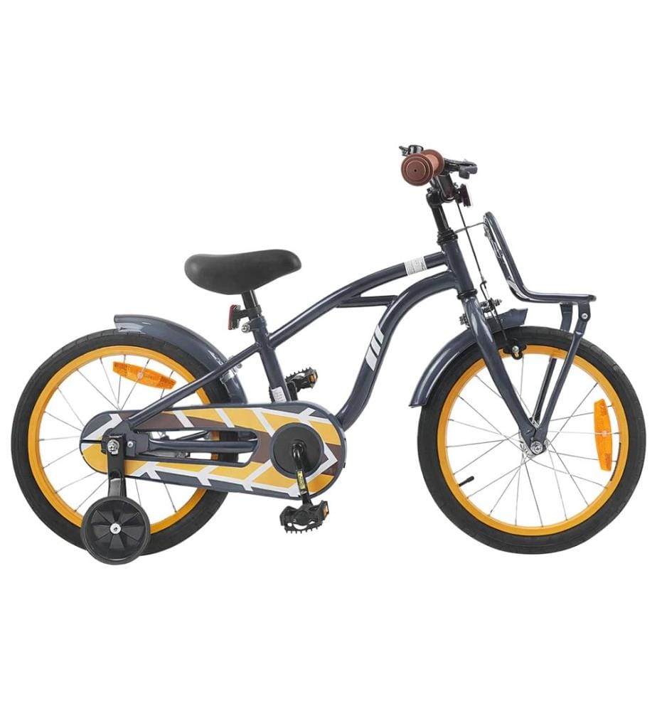 Vélo pour Enfants 16 Pouces pour 4-6 ans Gris foncé