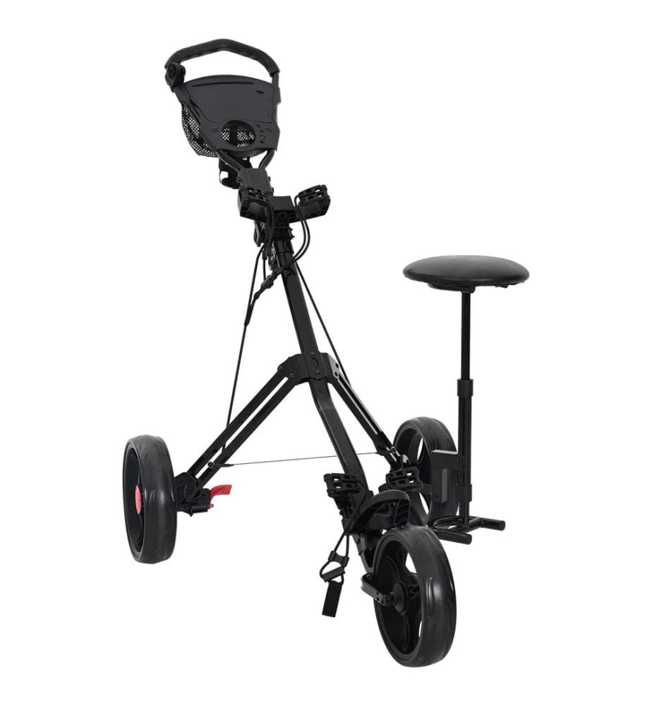 Trolley de Golf avec Siège Noir 95 x 69 x 114 cm Fer