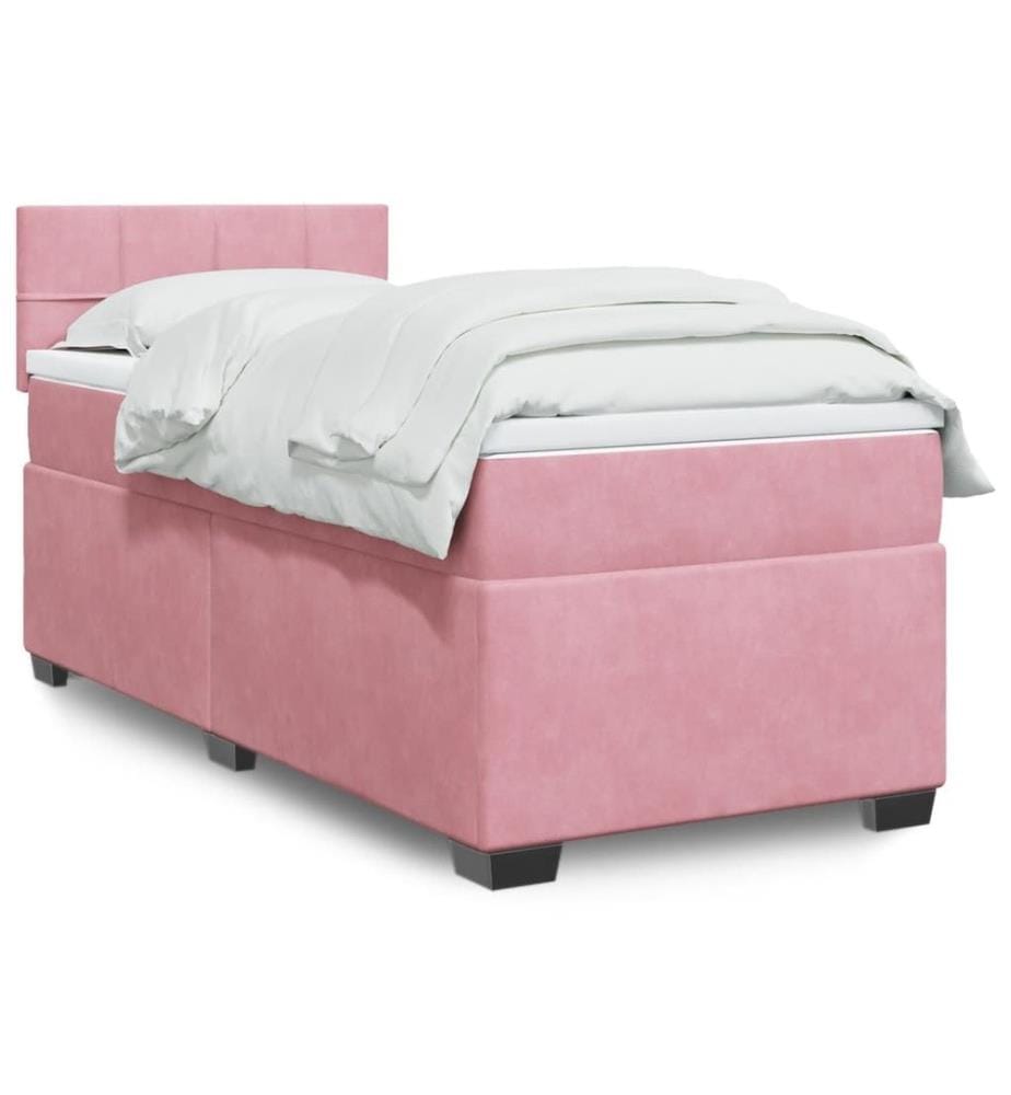 Sommier à lattes de lit et matelas Rose 80x200 cm Velours