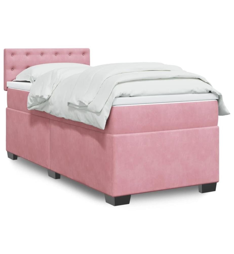 Sommier à lattes de lit et matelas Rose 80x200 cm Velours