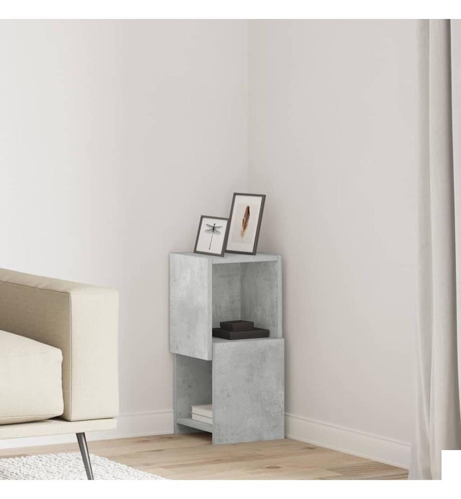 Meuble d'angle Gris béton 25,5x25x55cm Bois d'ingénierie