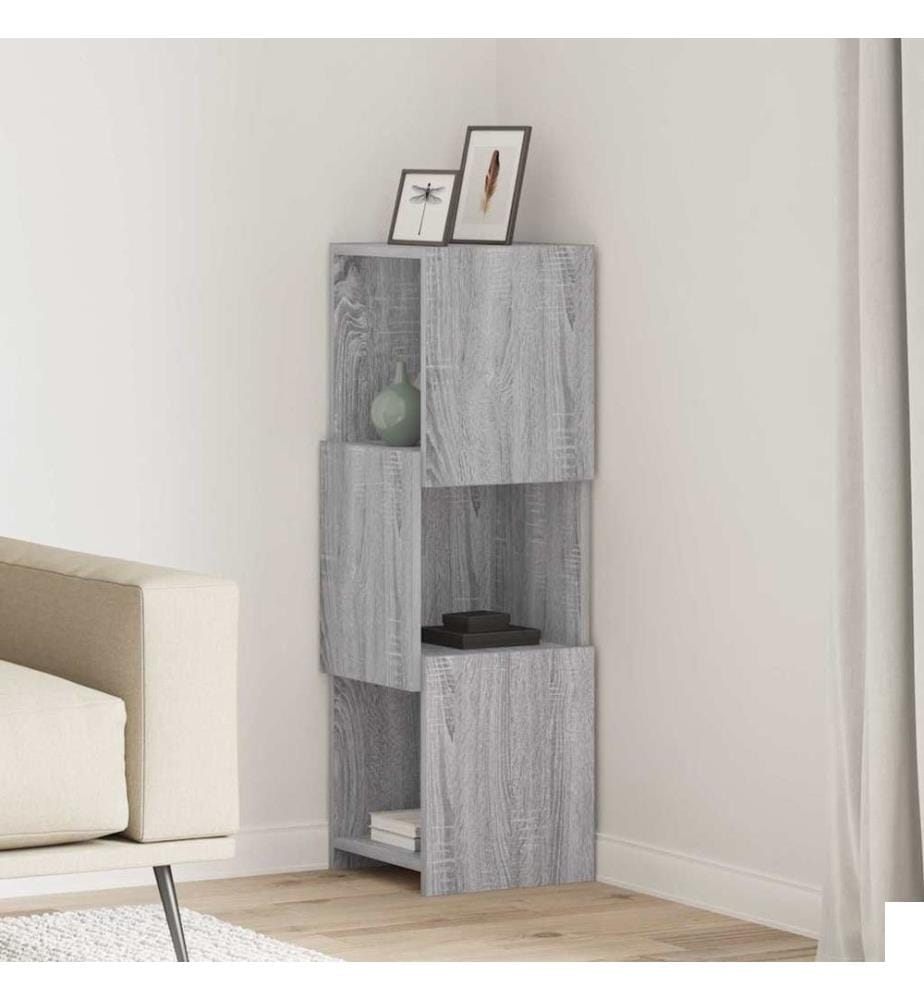 Meuble d'angle Gris Sonoma 30,5x30x95cm Bois d'ingénierie