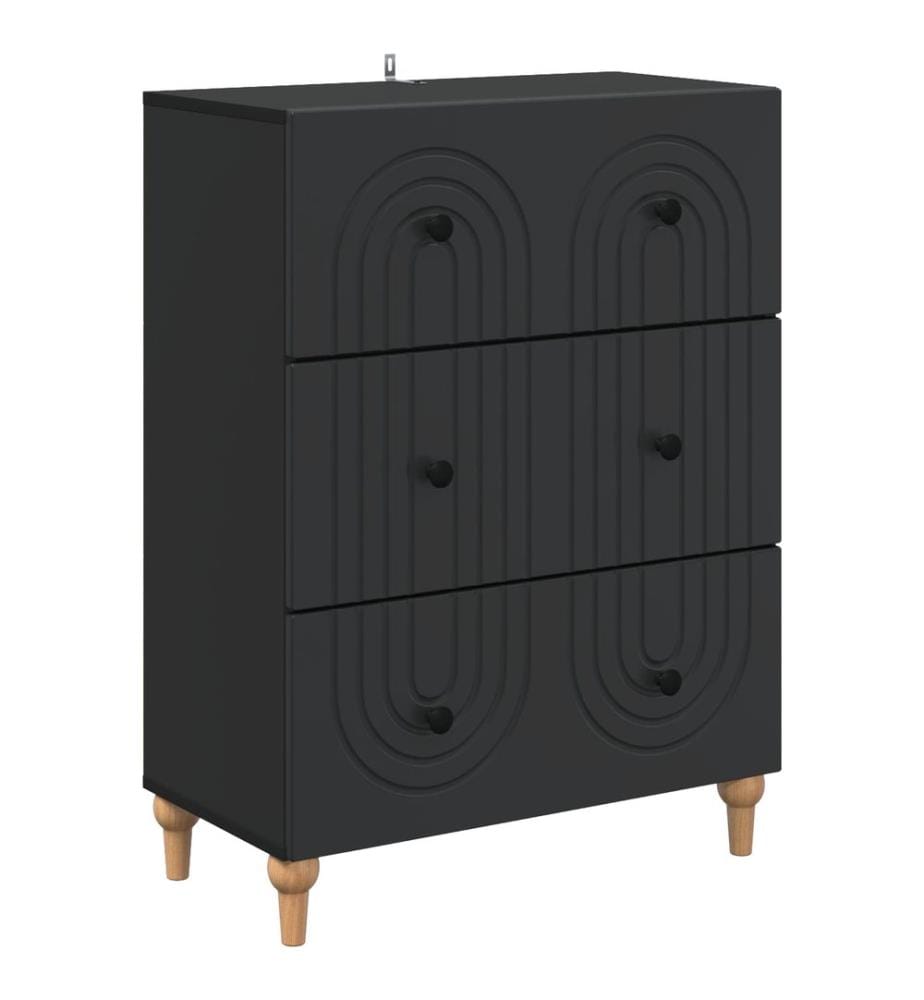 Armoire à tiroirs Noir 66 x 34,5 x 90 cm Bois d'ingénierie