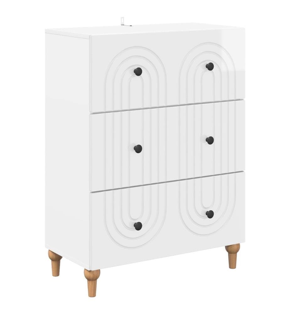 Armoire à tiroirs Blanc brillant 66 x 34,5 x 90 cm