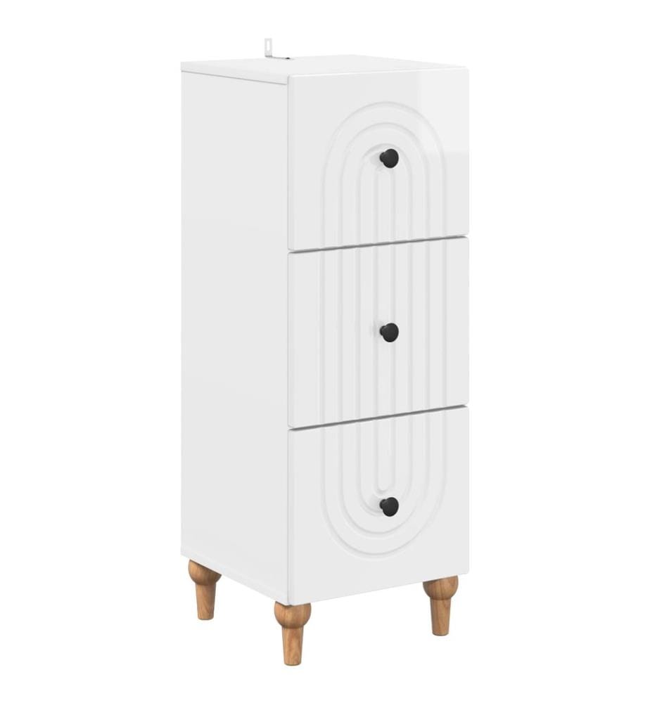 Armoire à tiroirs Blanc brillant 33 x 34,5 x 90 cm