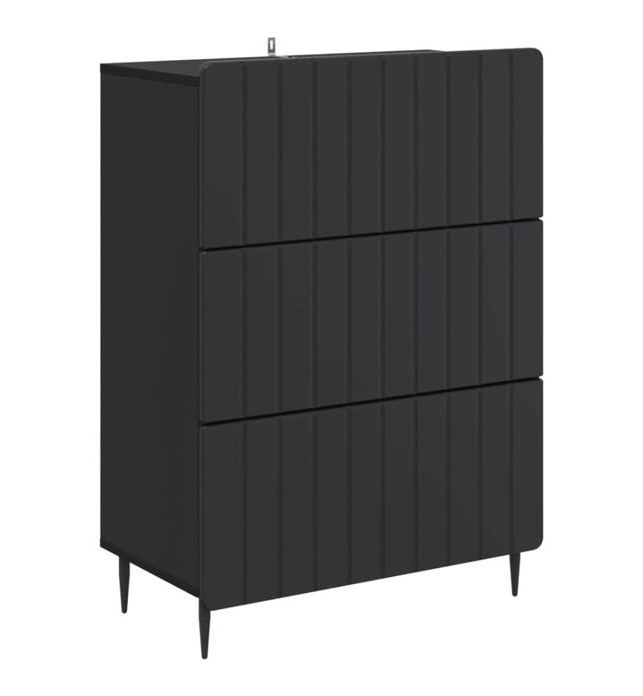Armoire à tiroirs Noir 66 x 34,5 x 92 cm Bois d'ingénierie