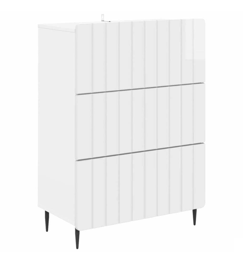 Armoire à tiroirs Blanc brillant 66 x 34,5 x 92 cm