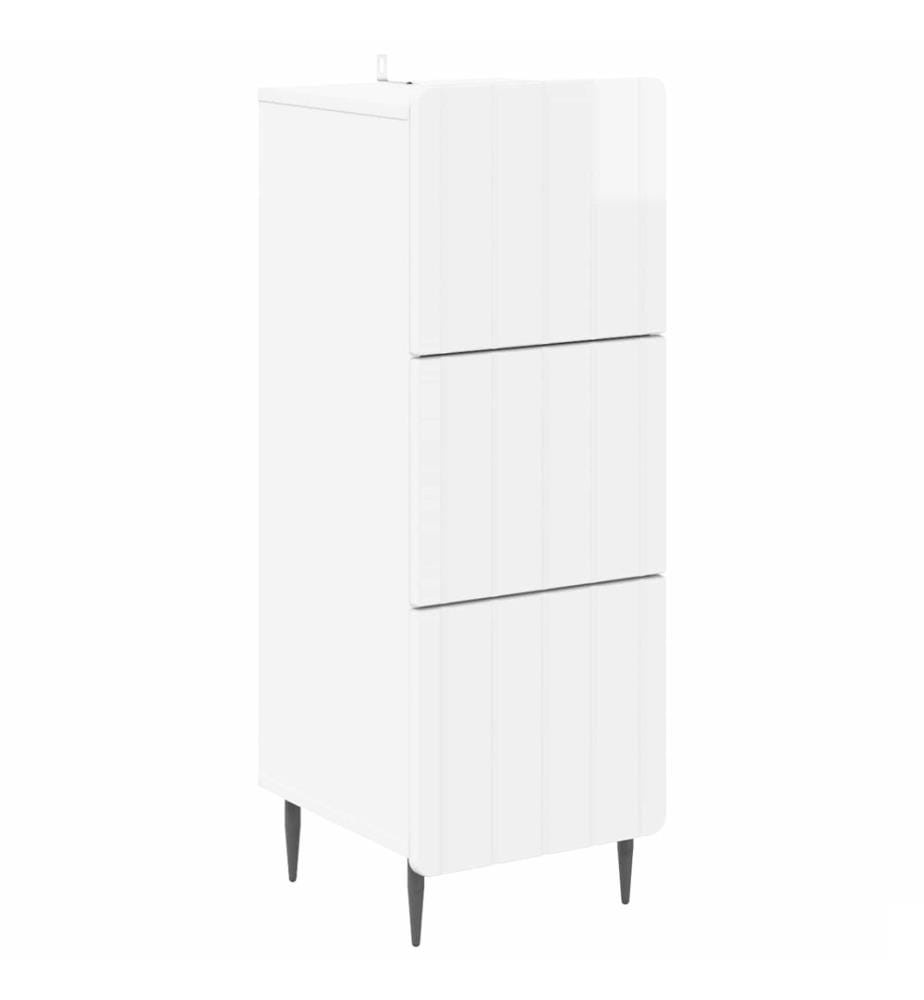 Armoire à tiroirs Blanc brillant 33 x 34,5 x 92 cm
