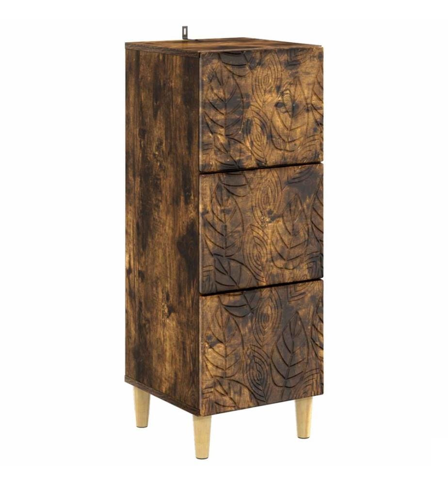 Armoire à tiroirs Chêne fumé 33 x 34,5 x 90 cm