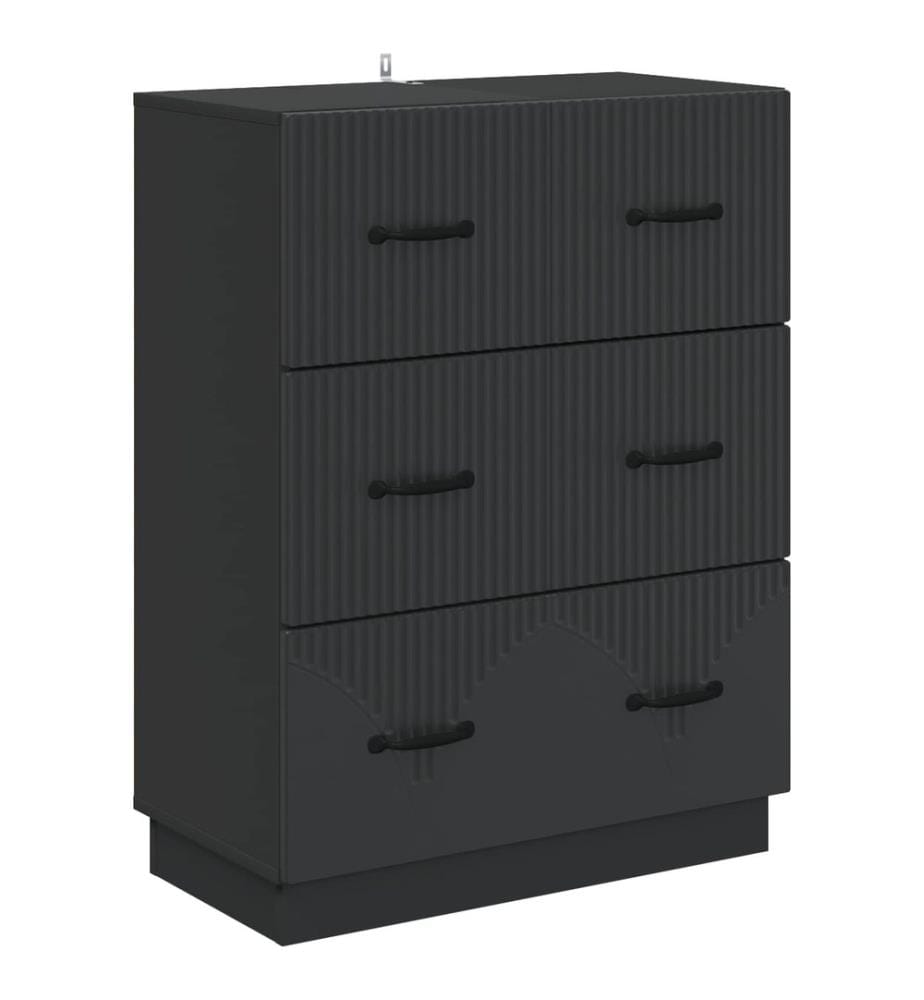 Armoire à tiroirs Noir 66 x 34,5 x 87 cm Bois d'ingénierie