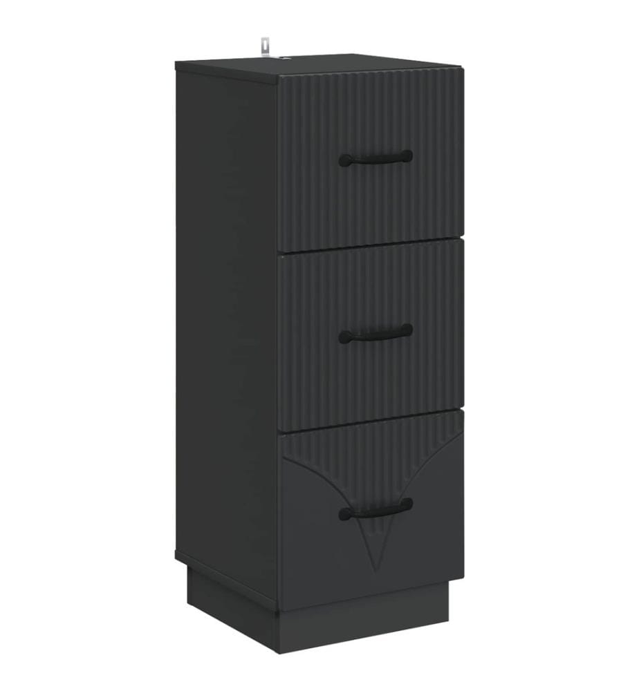 Armoire à tiroirs Noir 33 x 34,5 x 87 cm Bois d'ingénierie