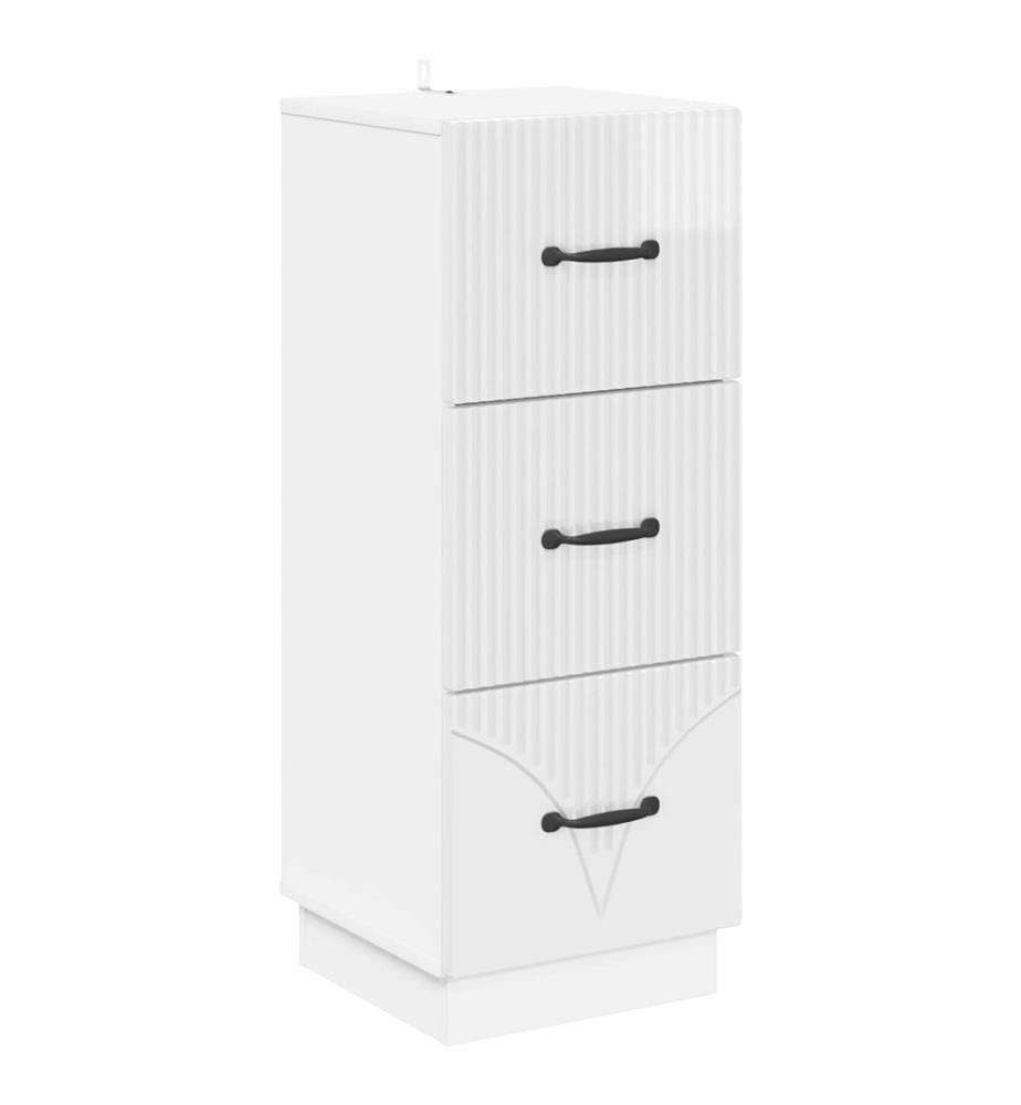 Armoire à tiroirs Blanc brillant 33 x 34,5 x 87 cm