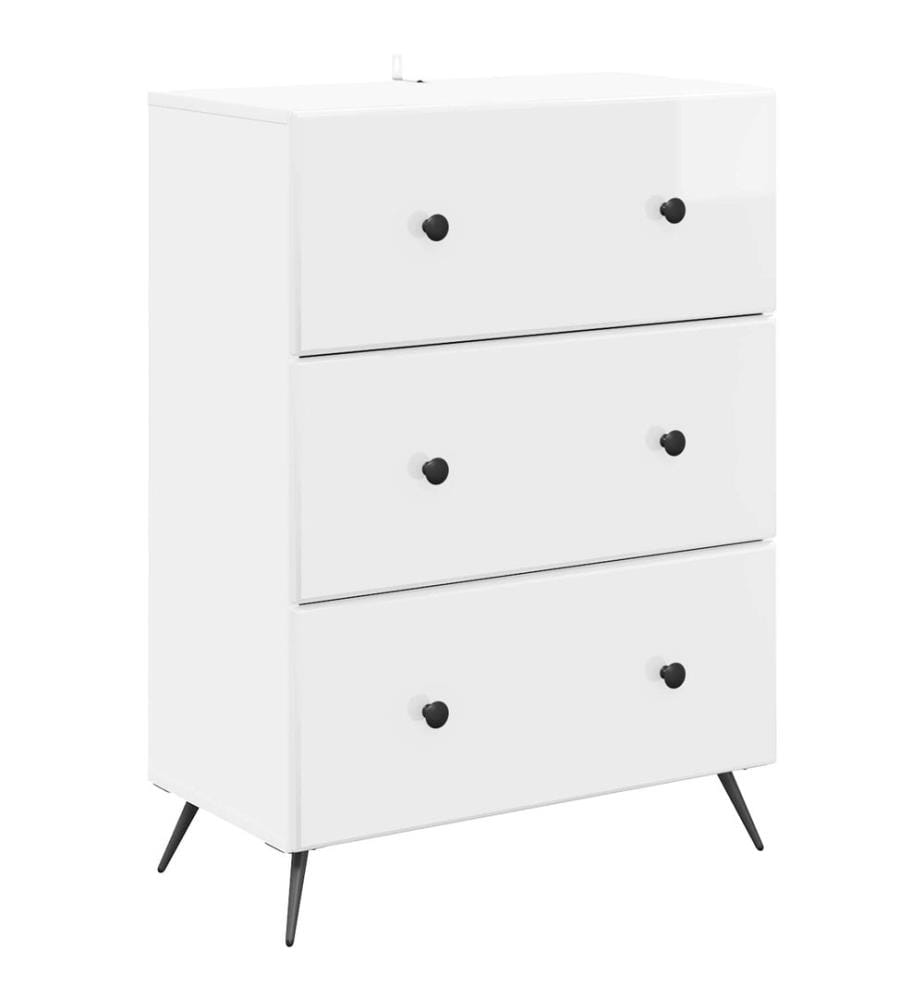 Armoire à tiroirs Blanc brillant 66 x 34,5 x 90 cm
