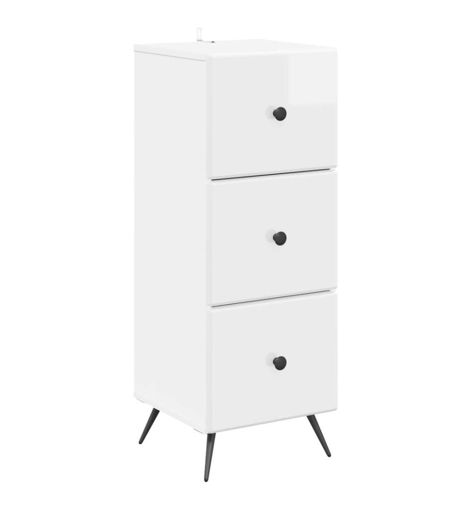 Armoire à tiroirs Blanc brillant 33 x 34,5 x 90 cm