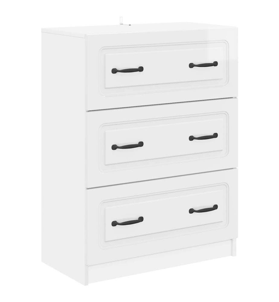 Armoire à tiroirs Blanc brillant 66 x 34,5 x 87 cm