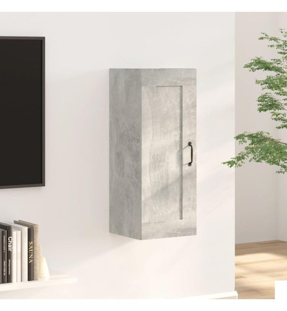 Armoire suspendue Gris béton 35x34x90 cm Bois d'ingénierie