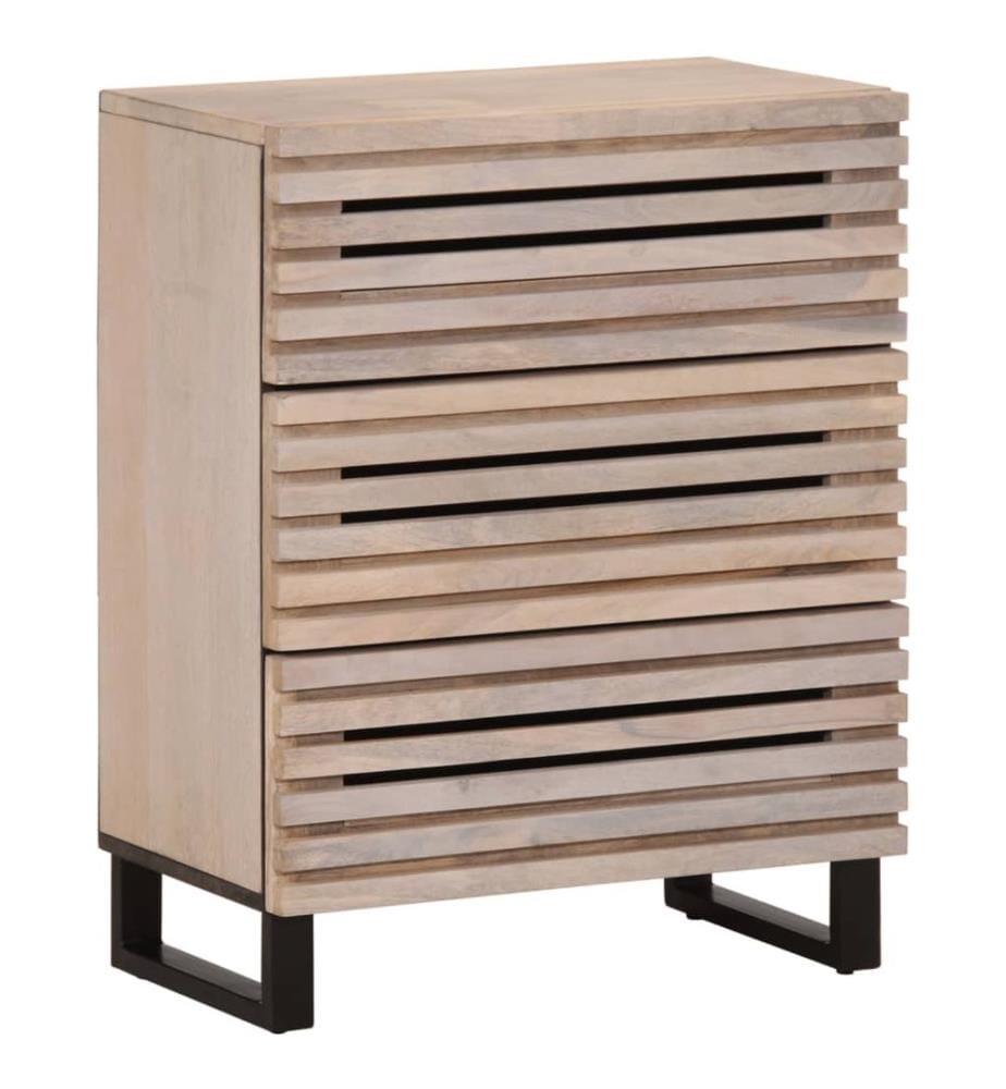 Buffet blanc 60x34x75 cm bois massif de manguier