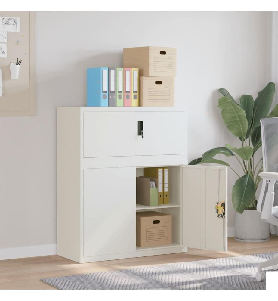 Classeur blanc 90x40x110 cm acier