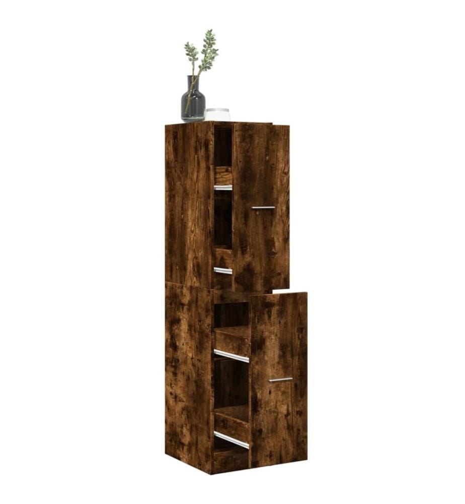 Armoire d'apothicaire chêne fumé 30x41x144,5 cm bois ingénierie