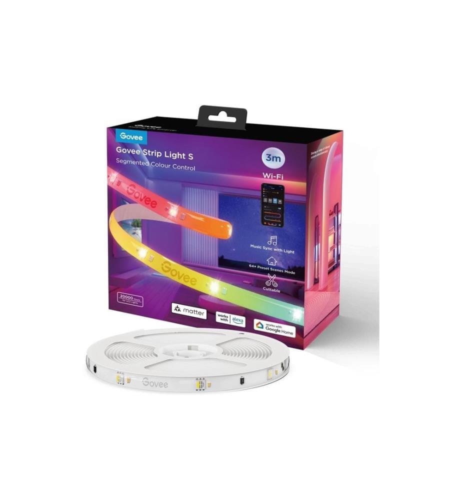 GOVEE - Bande lumineuse LED, 3m, Matter, WiFi, BT, RGBIC