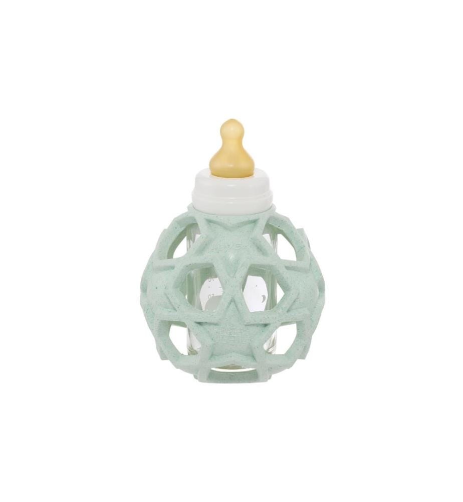HEVEA - Bouteille en verre avec boule de préhension Étoile 120 ml