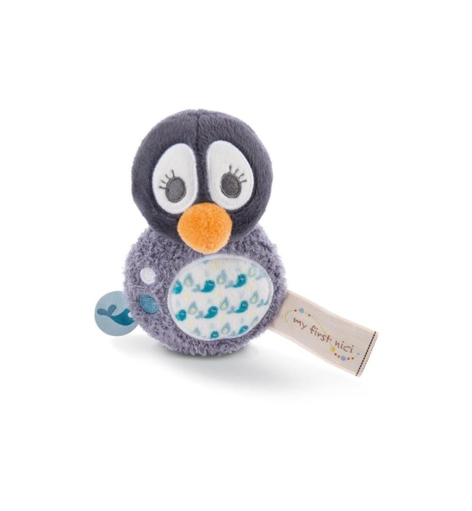 MY FIRST NICI - Hochet silencieux Bâton de dandinement pingouin avec hochet 12 cm