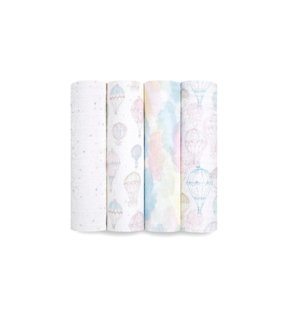 ADEN + ANAIS - Serviette en gaze Above the clouds Lot de 4 120 x 120 cm