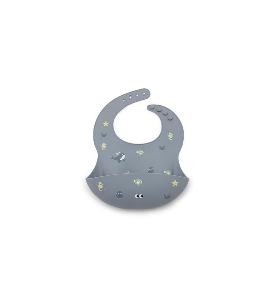 NOUI NOUI - Bavoir Silicone Océan sauvage 25 x 23 cm