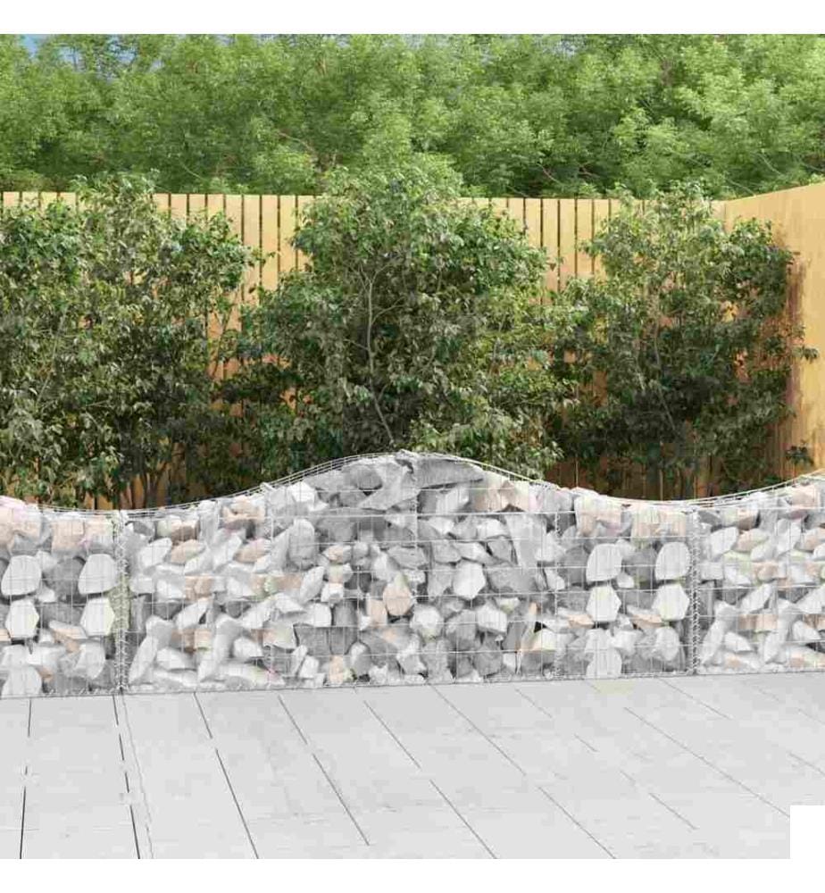 Paniers à gabions arqués 2 pcs 200x30x60/80 cm Fer galvanisé
