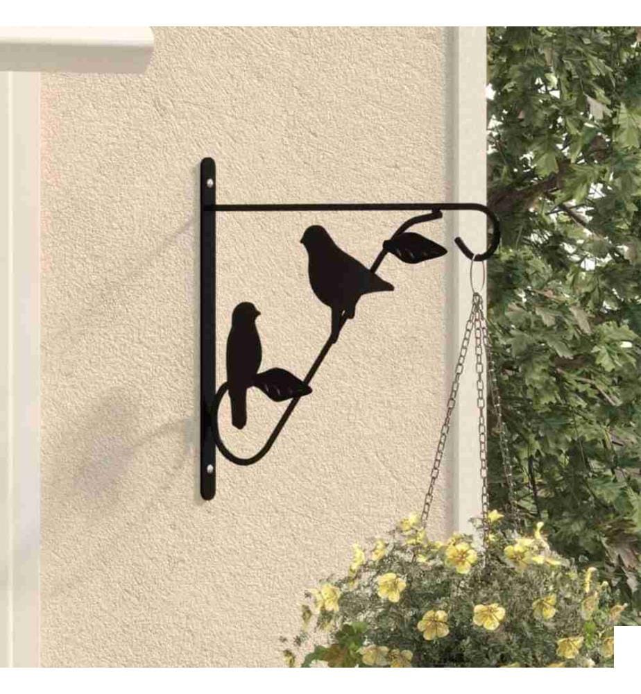 Supports de panier suspendu 4 pcs noir acier