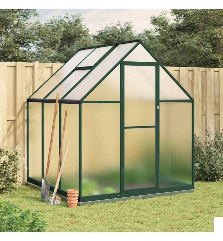 Serre avec cadre de base vert 169x169x202 cm aluminium