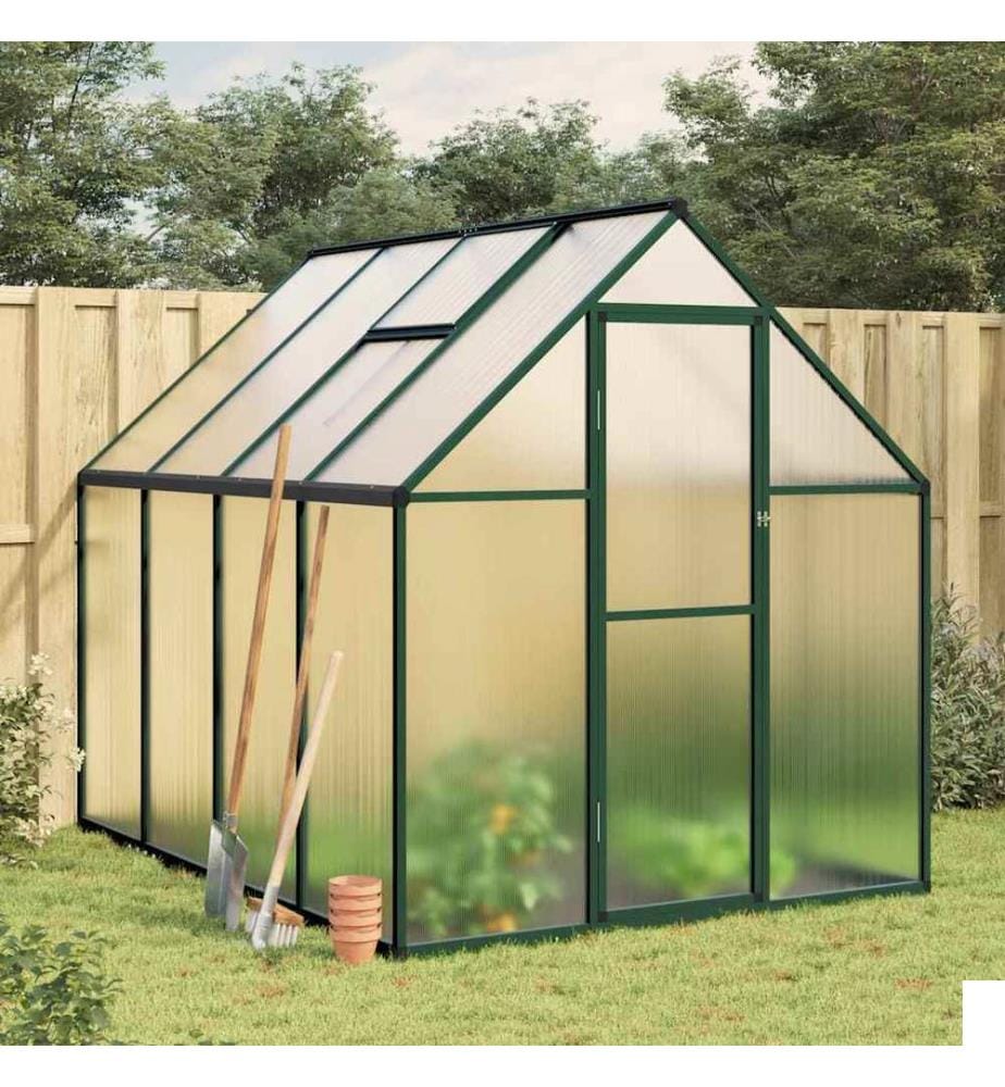 Serre avec cadre de base vert 224x169x195 cm aluminium
