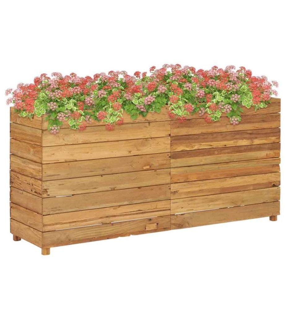 Lit surélevé 150x40x72 cm bois de teck recyclé et acier