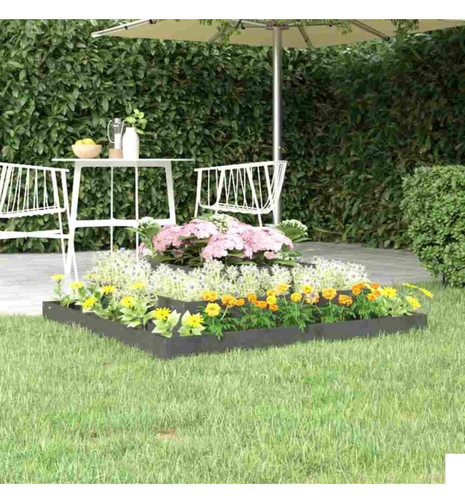 Jardinière Gris 110x110x27 cm Bois massif de pin