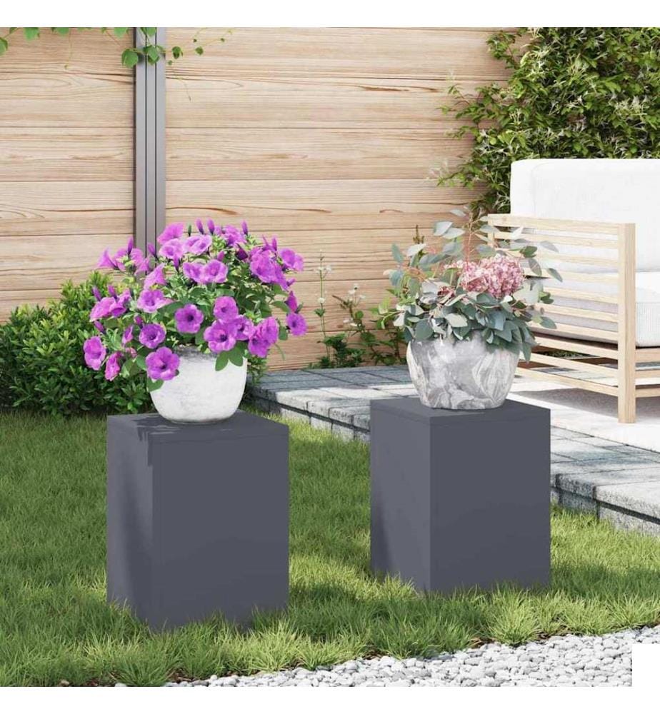 Support de Plante 2 pcs Anthracite 24 x 24 x 35 cm Acier