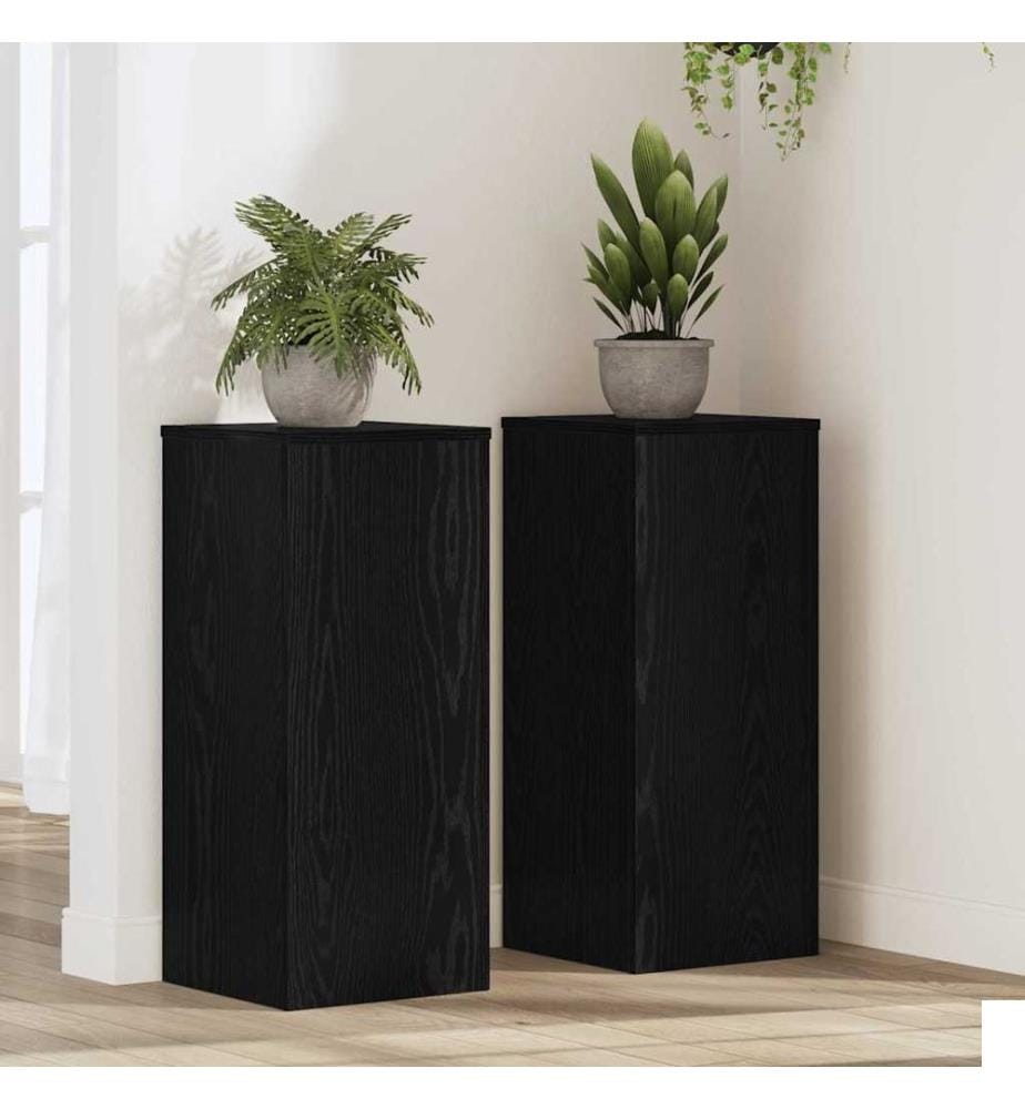Support de Plante 2 pcs Chêne noir 30 x 30 x 70 cm