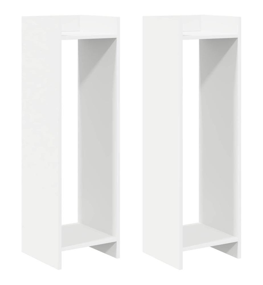 Support de Plante avec étagère 2 pcs Blanc 30 x 30 x 100 cm