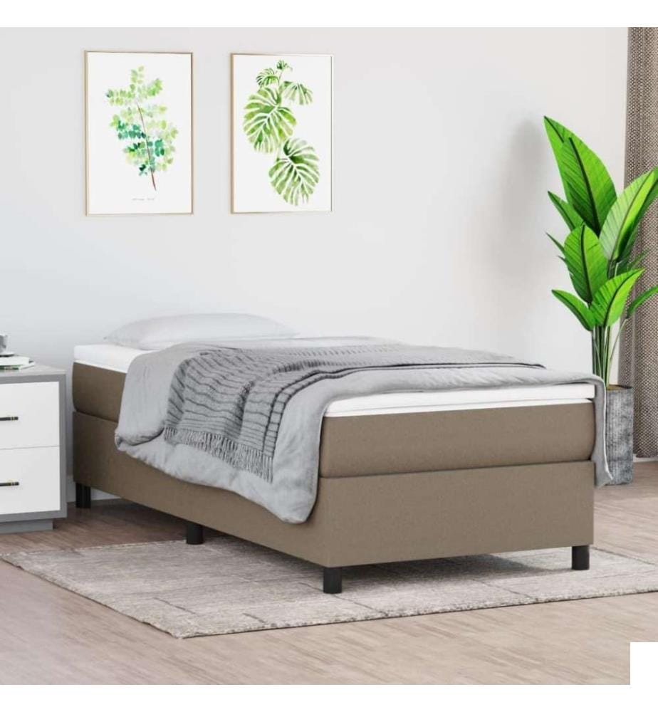 Sommier à ressorts de lit Taupe 90x200 cm Tissu