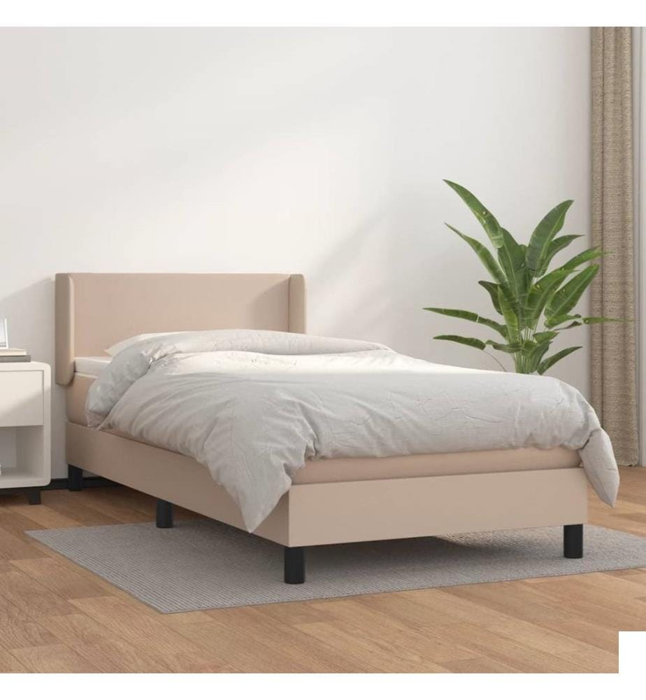 Sommier à lattes de lit avec matelas Cappuccino 90x190 cm