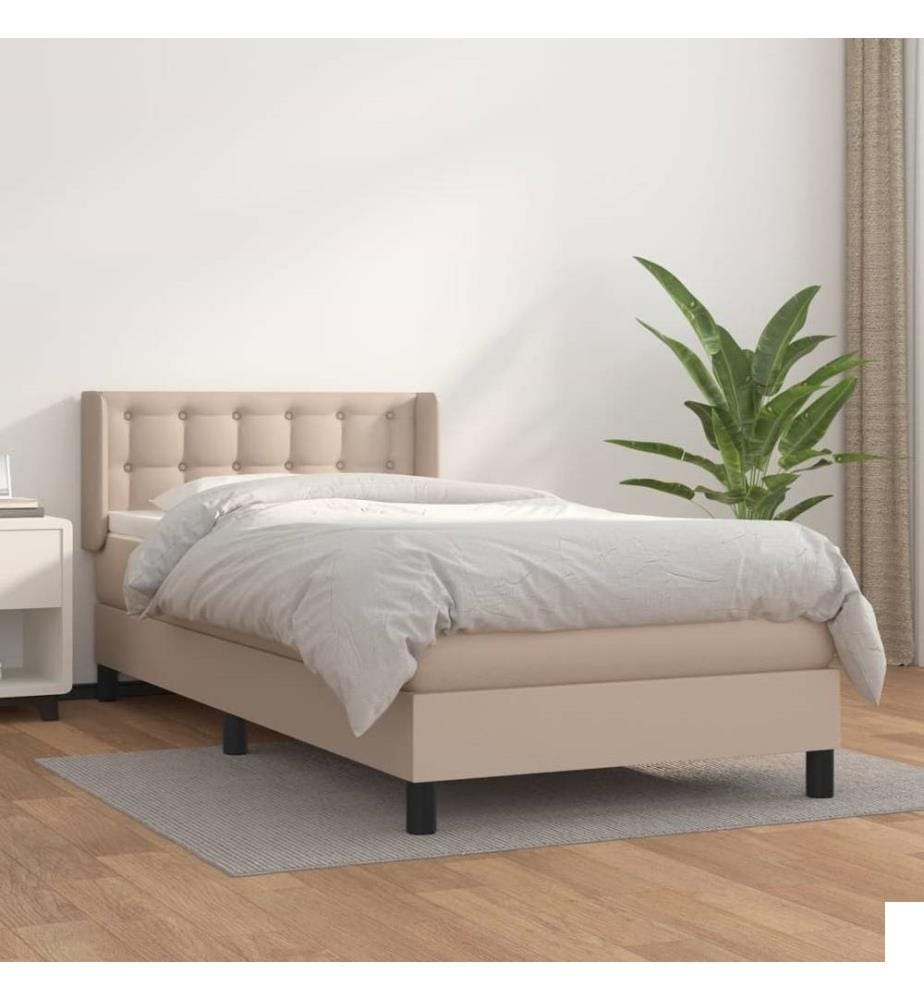 Sommier à lattes de lit avec matelas Cappuccino 90x190 cm