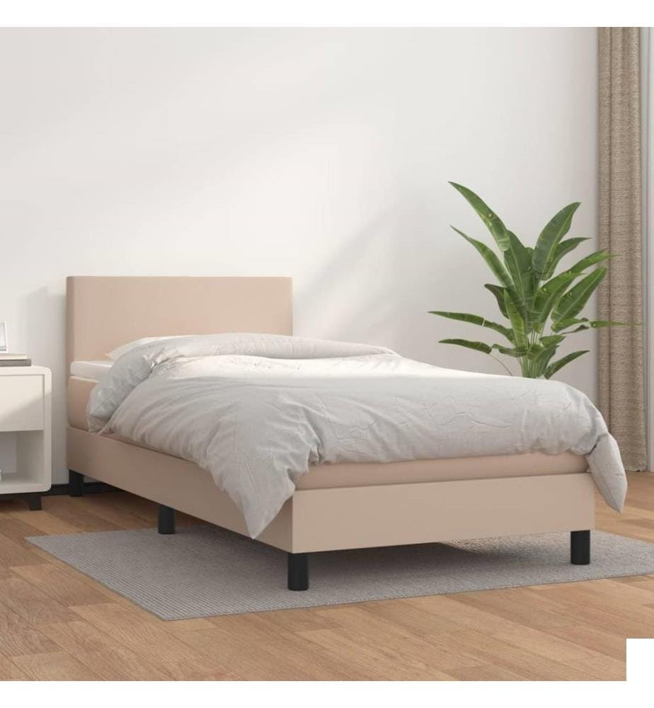 Sommier à lattes de lit avec matelas Cappuccino 90x190 cm