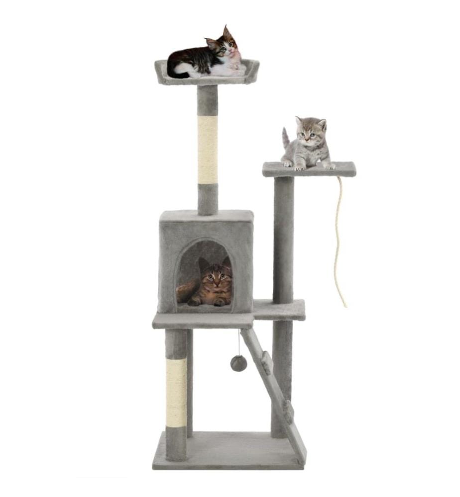 Arbre à chat avec griffoirs en sisal 120 cm Gris
