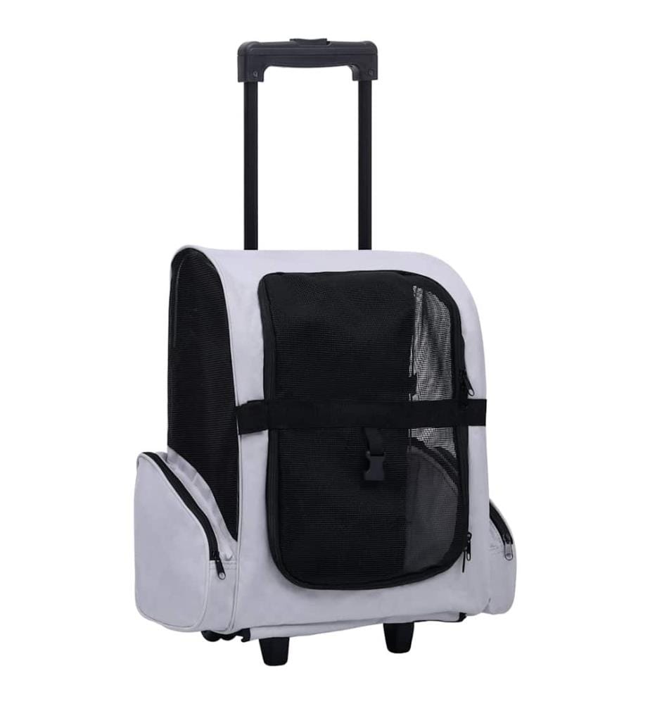 Chariot polyvalent pliable pour animaux de compagnie gris