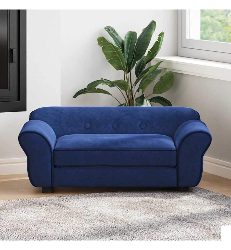 Canapé pour chien Bleu 72x45x30 cm Peluche