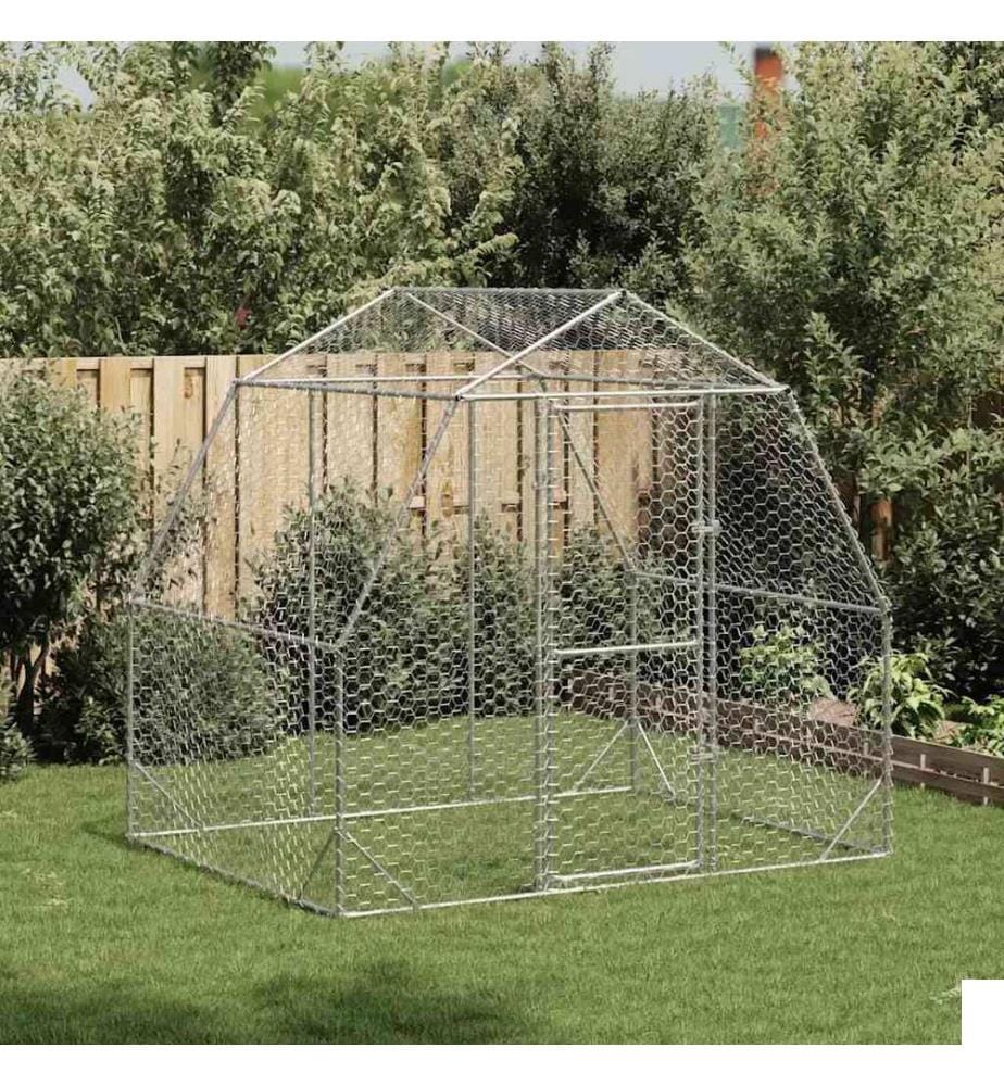 Poulailler 2,5x2x2,25 m acier galvanisé